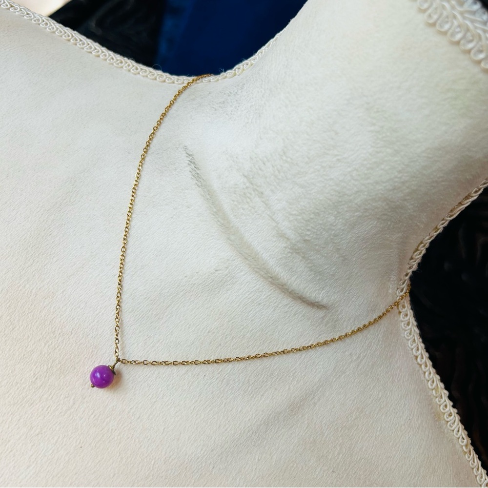 Handcrafted genuine phosphosiderite pendant on chain necklace